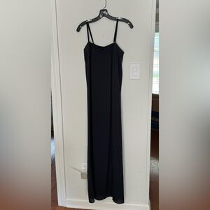 Vince Long Silk Black Maxi W/ banded neckline, Small